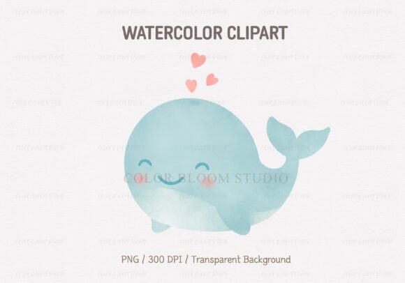 Download Watercolor Whale Clipart | Sea Animal - Watercolor whale Collection