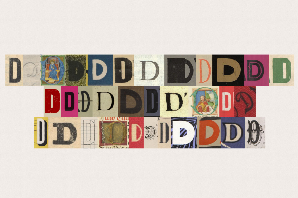 Download Vintage, Ephemera Collage Alphabet | D - Premium Resources