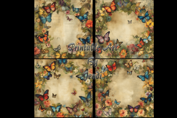 Download Vintage Ephemera Wreath Napkin Design - Premium Bundle