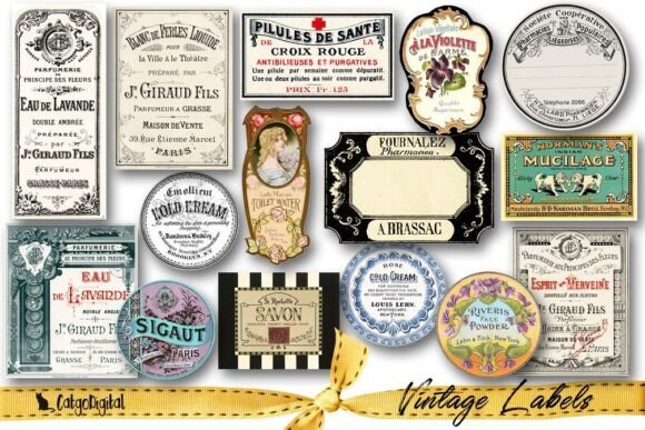 Download Vintage Ephemera Labels Individual Files - Vintage ephemera Collection
